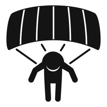 Skydiver icon, simple style Ilustración de archivo