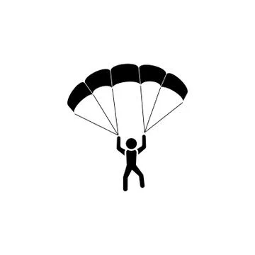 Skydiver icon vector black on white background Illustrazione stock