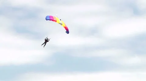 Skydiver landing Stock Footage 28654943