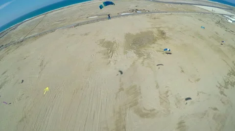 Skydiver is landing on parachute Video stock 60840784