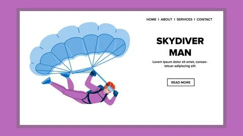 Skydiver man vector 스톡 일러스트