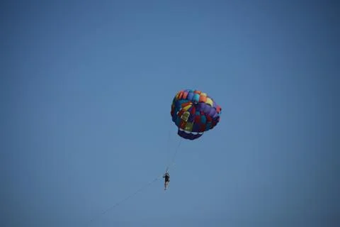 Skydiver Parachute open 写真素材