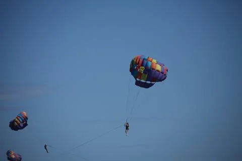 Skydiver Parachute open Foto stock