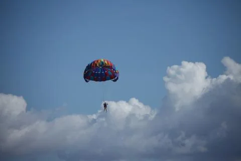 Skydiver Parachute open Foto stock