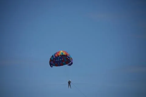 Skydiver Parachute open Foto stock