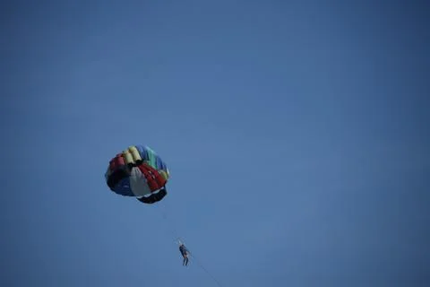 Skydiver Parachute open Foto stock
