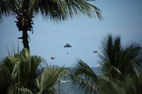 Skydiver Parachute open Foto stock