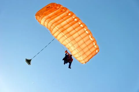 Skydiver on parachute Foto stock