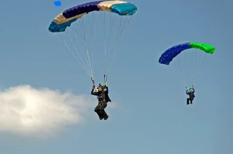 Skydiver on parachute Foto stock