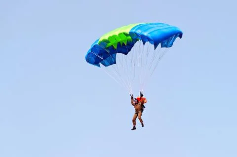 Skydiver on parachute Foto stock