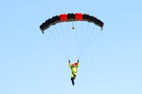 Skydiver on parachute Foto stock