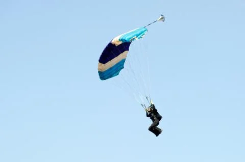 Skydiver on parachute Stock Photos