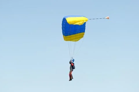 Skydiver on parachute Foto stock
