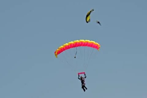 Skydiver on parachute Foto stock