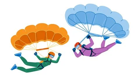 Skydiver parachute vector Stock Illustration