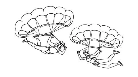 Skydiver parachute vector Stock Illustration
