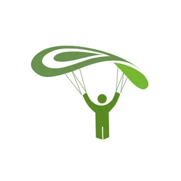 Skydiver parachuting a vector illustration Illustrazione stock