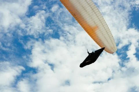 Skydiver in the sky among the clouds Stock Photos