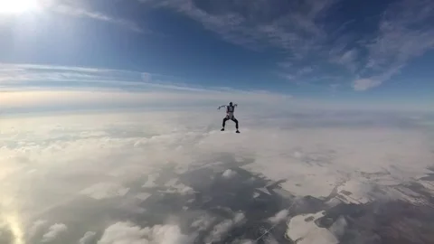 Skydiver in the sky. Slow motion. Stock Footage 87058075