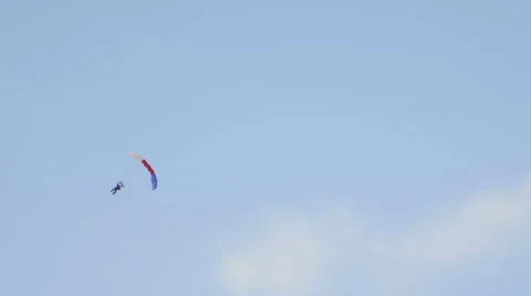 Skydiver in the sky. Stunts at altitude Stock Footage 68062393