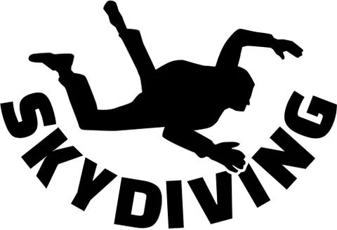 Skydiver with skydiving word Illustrazione stock