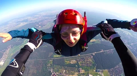 Skydiver spinning in free fall, editorial Video stock 69069187