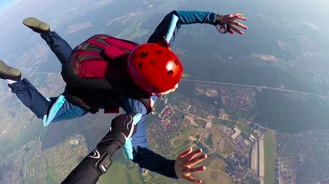 Skydiver spinning in free fall Stock Footage 69069858