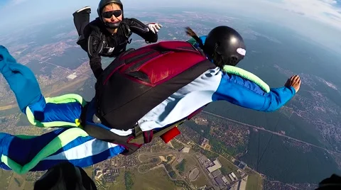 Skydivers in free fall, editorial Video stock 68858901