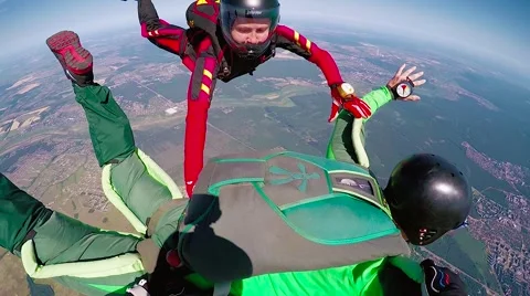 Skydivers in free fall, editorial Video stock 68859191