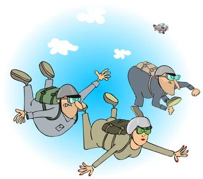 Skydivers Stock Illustration