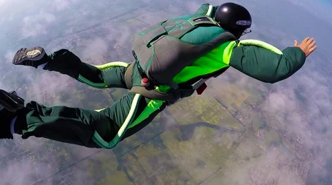 Skydivers jump out of airplane Stock-Footage 69070119