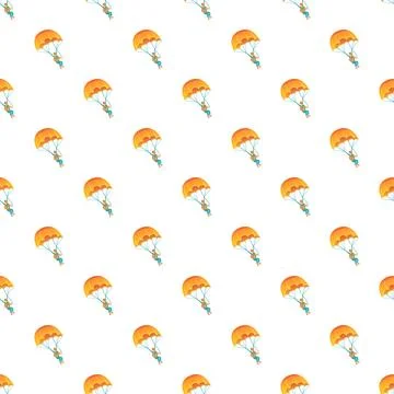 Skydivers parachuting pattern creating extreme sport background Stock Illustration