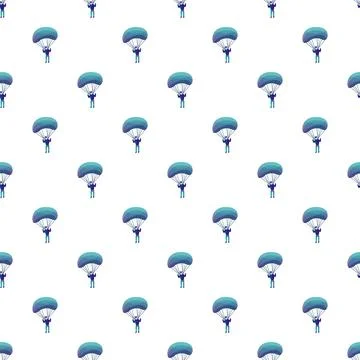 Skydivers parachuting pattern showing extreme sport adventure concept Stock Illustration