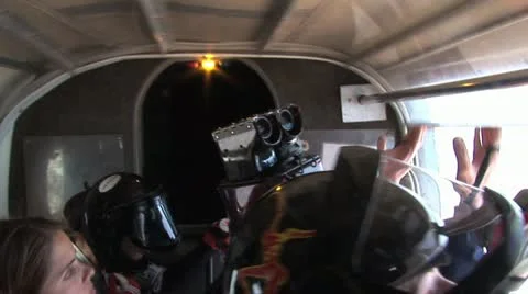 Skydivers Preparing To Jump Out Of The Plane 스톡 동영상 18990178