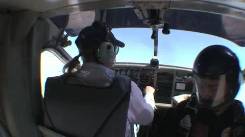 Skydivers Preparing To Jump From A Plane Video stock 19157414