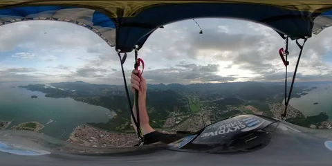 Skydiving  360 VR over Rio de Janeiro - Brazil Stock Footage 94499924