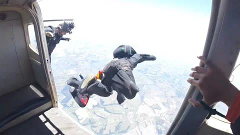 Skydiving 4 way Stock Footage 144647492