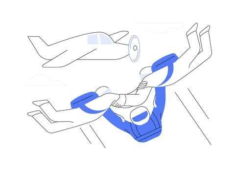 Skydiving abstract concept vector illustration. Stock Illustration