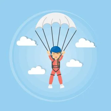 Skydiving active sport. Stockillustratie