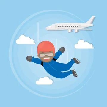 Skydiving active sport. Stockillustratie