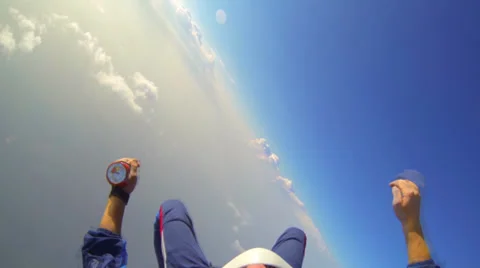 Skydiving at an altitude of 4000 m Stock Footage 33376551