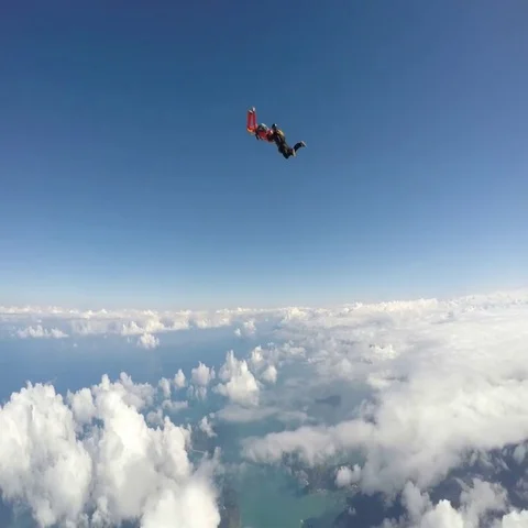 Skydiving at the beach Stock Footage 69407795