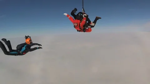 Skydiving. Cameraman and tandem. Stock Footage 87172091