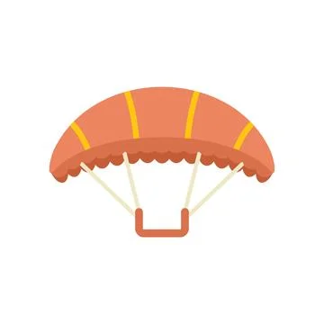 Skydiving canopy open from above showing strings and harness Illustration