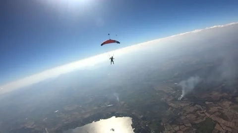 Skydiving. Canopy piloting 스톡 동영상 231078828