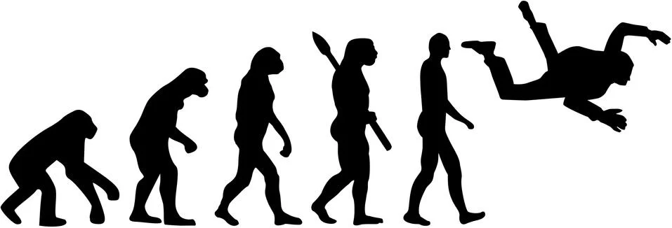 Skydiving evolution Illustrazione stock