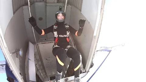 Skydiving. Exit Stock Footage 104758760