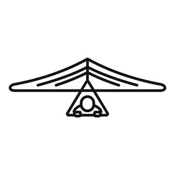 Skydiving fly icon outline vector. Hang glider 스톡 일러스트