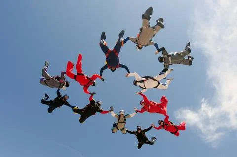 Skydiving formation Stock Photos