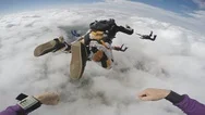 Skydiving Formation Pov Stock Footage